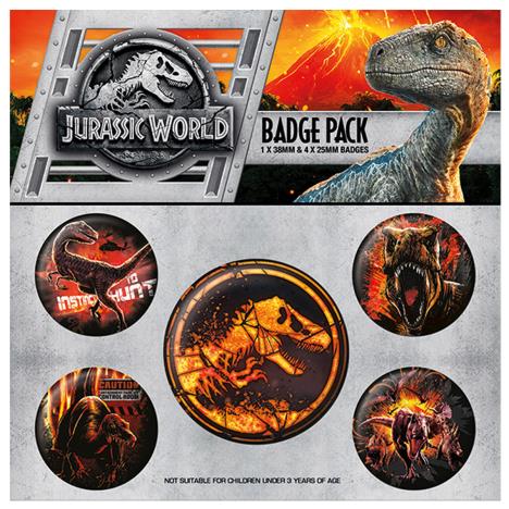 Jurassic World Fallen Kingdom Badge Pack £2.99